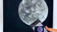  昨天的月亮好好看，那就画下来放在卧室吧。   #超级月亮#蕾蕾画画吧 #肌理画制作 