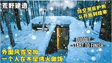 建造防空洞式庇护所，外面风雪交加，和狗子在火炉旁度过温暖一夜#荒野建造#木屋建造#庇护所#雪#户外#