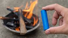 将锂电池丢进火堆里有多危险？看完实验你就知道了！