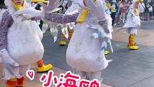 来咯来咯~小海鸥，这也太欢乐了，笑的嘴都合不拢，哈哈哈~洛洛~雪儿~嘟嘟~#喊她喊她 #迪士尼花车 