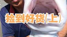 来叔遇到几个肥螺纠缠着，走进海中还捡到一条鲨鱼，抓到涨潮才走（上）