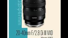 腾龙新20-40mm F/2.8 Di III VXD镜头正式宣布开发 
镜头特点： 
1）轻便小巧