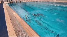7第一次报名2星无脚蹼一口气来回2.5个泳池