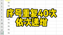 序号重复40次依次递增