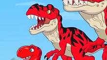 恐龙大派对，变异霸王龙大战鲨鱼家族，谁更强一些呢？#动画 #恐龙 #搞笑动画 #儿童动画