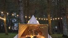 金字塔帐篷户外休闲露营过夜。#户外露营 #户外休闲 #户外装备   
