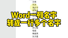 Word一列名字转成一行多个名字