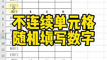 不连续单元格随机填写数字
