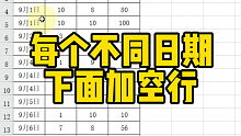 每个不同日期下面加空行