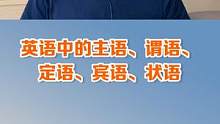 一条视频让你轻松知道什么是英语中的主语、谓语、宾语、定语、状语#英语 #英语启蒙 