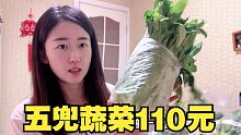 这蔬菜也太贵了，五兜蔬菜110元，被新鲜的大葱整无语了