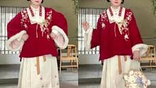 #汉服 又是一款新年元气明制！这套感觉还蛮友好的，微胖姐妹可冲#服装测评 #国风 #秋冬穿搭