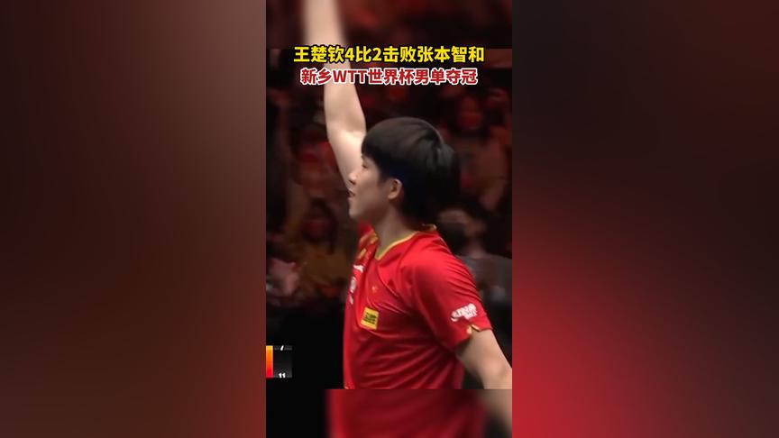 祝贺！新乡WTT世界杯男单决赛，王楚钦击败张本智和夺冠！