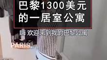 来看看巴黎1300美元月租（约合人民币9346元）的一居室公寓。包括可观景的客厅，卧室，厨房，独立卫
