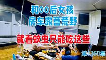 和俩00后女孩房车露营荒野，就着蚊虫只能吃这些