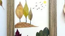 用树叶留住秋天的尾巴，赶快来试试哦。#树叶贴画 #创意手工