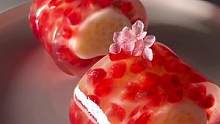 它晶莹剔透.像红宝石一样闪耀：石榴椰汁西米糕#石榴 #甜品