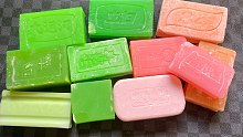 【小直刮皂】粉绿色肥皂～美美脆脆舒适