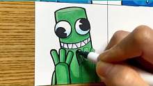 今天教你们画个绿朋友,你们看像不像#彩虹朋友 #画画 