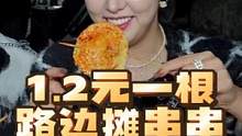带韩国欧巴深夜觅食，串串1.2元一根荤素不限，淋上麻酱辣油太治愈了，冬天就是要吃热腾腾的路边摊呀！#