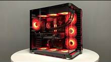 13600KF无卡主机后期可升级黑橙色罗宾3机箱海景房#diy电脑 #电脑主机配置推荐 #组装机 #