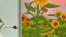 入目无别人，四下皆是你。画一幅向日葵送你，面向太阳就是希望。#diy数字油画 #手工diy #画画 
