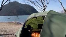 三个人的湖边露营#露营报告 #户外 #野营 