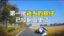 第一批返乡的靓仔，已经翻田里了 #开车大神 #交通事故 #车祸 #汽车 #考驾照 #翻车君