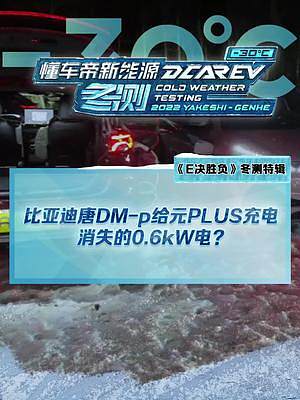 #唐dmp給#元plus充電，消失的0.6kW電去哪里了？#2022懂車帝新能源冬測(cè)#新能源冬季大考