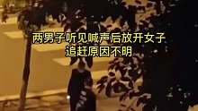 隔空压制！学生们见一女子被两男子追赶推倒，隔墙高声喝止，男子听见喊声后放开