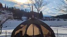冷并温暖的雪地露营#露营报告 #野营 #户外 #雪地露营报告 