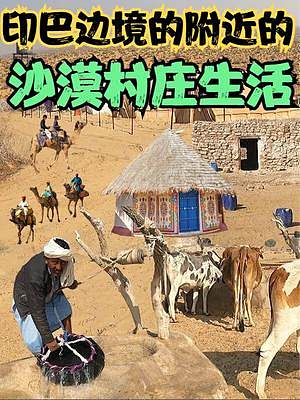 印巴边境附近的沙漠村庄生活 乡村生活国外生活方式#骆驼 #沙漠 #沙漠之旅 #沙漠生活 #国外生活 