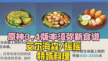 【原神】3.4版本须弥新食谱/菜谱购买点位！萨布兹炖肉+秘香肉团 艾尔海森/瑶瑶特殊料理