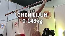 @谌利军 世锦赛后场热身，抓举做到140公斤。然后出场先后完成了145kg和148公斤，但遗憾挑战1