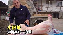看高加索大叔，一整只羊如何变花样，烤羊腿加大肉串