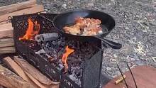 小火慢炸，大火快煎#露营报告 #野营 #户外 #户外美食 #露营美食报告