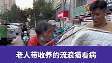 6月1日河南郑州，老人带收养的流浪猫看病感动路人，多年靠捡废品喂养小猫小狗，老人：每只猫猫都是一个孩