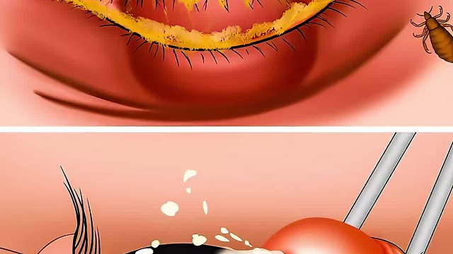 女孩眼睛感染寄生虫，痛苦到睁不开眼，清理过程真过瘾