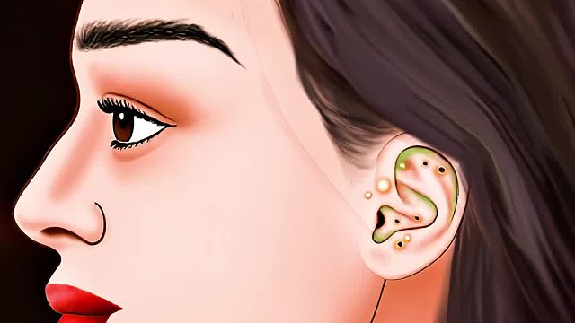 女孩耳朵竟然长绿毛，发出剧烈的疼痛，清理过程超解压