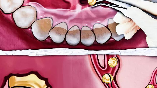 吃播女孩十年不刷牙，结石竟蔓延到舌头，清理过程超解压