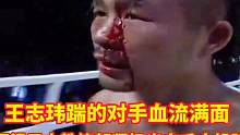王志玮一记转身后蹬直接把对手眉骨踹开，吓得日本教练扔毛巾投降#ko #搏击 #散打王 #自由搏击 #