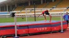 2022全国田径跳高基地训练营，浙江温州队14岁女孩跳1.59米。#体育生 #田径 #跳高 