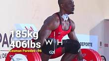 Lesman Paredes是哥伦比亚人，但代表巴林参赛。在96公斤级别也是超强壮一样的存在，别人都