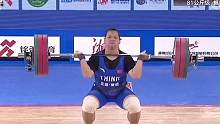 #2020全国举重锦标赛 女子81公斤级决赛，广西队梁小梅以总成绩262公斤夺冠，其中挺举和总成绩破