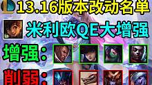 13.16版本改动名单：卢锡安女警即将增强、挖掘机纳亚菲利即将削弱
