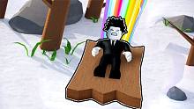 开局只有一块烂木板能否成功滑下了雪山？ROBLOX雪橇模拟器