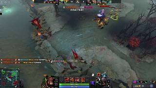 得意洋洋DOTA2中單屠夫帕吉穩(wěn)穩(wěn)的勝利mvp，對面中單先知對線后毫無存在感也是驚人