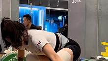 韩国的普通女子爱好者，抓75#crossfit #举重 #抓举 #健身 #力量训练