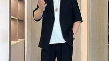 胖男生不穿一次五分袖西服，你都不知道自己有多帅气 #男生穿搭   #西服