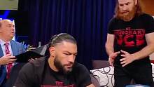 萨米扎恩知道自己犯了大错，罗门伦斯十分不爽，你给我离开 #wwe #摔角